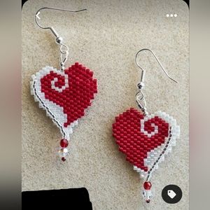 Flat beaded earrings